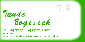 tunde bogisich business card